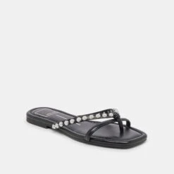 LUCCA PEARL SANDALS BLACK PEARLS(Lucca Pearl Sandals Black Pearls) -Dolce Vita DOLCEVITA FLATS LUCCAPEARL BLACKPEARLS 01