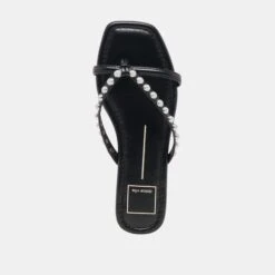 LUCCA PEARL SANDALS BLACK PEARLS(Lucca Pearl Sandals Black Pearls) -Dolce Vita DOLCEVITA FLATS LUCCAPEARL BLACKPEARLS 06
