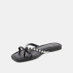 LUCCA PEARL SANDALS BLACK PEARLS(Lucca Pearl Sandals Black Pearls) -Dolce Vita DOLCEVITA FLATS LUCCAPEARL BLACKPEARLS 08
