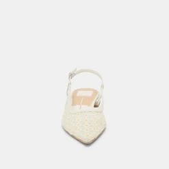 PAMIE FLORAL FLATS WHITE YELLOW FLORAL MESH(Pamie Floral Flats White Yellow Floral Mesh) -Dolce Vita DOLCEVITA FLATS PAMIEFLORAL WHITE YELLOWFLORALMESH 04
