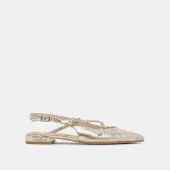 PAMLA WIDE FLATS PLATINUM DISTRESSED LEATHER(Pamla Wide Flats Platinum Distressed Leather)