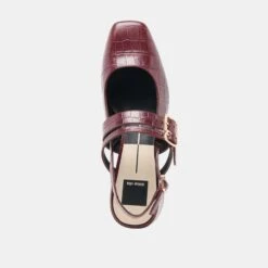 PATZY HEELS OXBLOOD EMBOSSED LEATHER(Patzy Heels Oxblood Embossed Leather) 16 PATZY HEELS OXBLOOD EMBOSSED LEATHER(Patzy Heels Oxblood Embossed Leather) -Dolce Vita DOLCEVITA FLATS PATZY CRANBERRYEMBOSSEDLEATHER 06