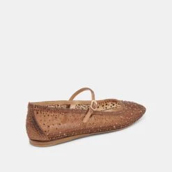 REYES CRYSTAL BALLET FLATS MID BROWN MESH(Reyes Crystal Ballet Flats Mid Brown Mesh) -Dolce Vita DOLCEVITA FLATS REYESCRYSTAL MIDBROWNMESH 03