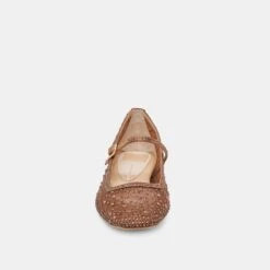 REYES CRYSTAL BALLET FLATS MID BROWN MESH(Reyes Crystal Ballet Flats Mid Brown Mesh) -Dolce Vita DOLCEVITA FLATS REYESCRYSTAL MIDBROWNMESH 04