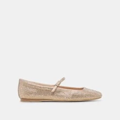 REYES CRYSTAL BALLET FLATS LIGHT GOLD CRYSTAL(Reyes Crystal Ballet Flats Light Gold Crystal)