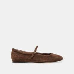 REYES BALLET FLATS DK BROWN SUEDE(Reyes Flats Dk Brown Suede)