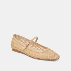 REYES BALLET FLATS LT NATURAL WOVEN RAFFIA(Reyes Flats Lt Natural Woven Raffia) -Dolce Vita DOLCEVITA FLATS REYES LTNATURALWOVENRAFFIA 01