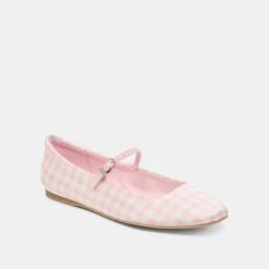 REYES X BYRDIE GOLF BALLET FLATS PINK PLAID GINGHAM(Reyes X Byrdie Golf Ballet Flats Pink Plaid Gingham) 18 REYES X BYRDIE GOLF BALLET FLATS PINK PLAID GINGHAM(Reyes X Byrdie Golf Ballet Flats Pink Plaid Gingham) -Dolce Vita DOLCEVITA FLATS REYES PINKPLAIDGINGHAM 01