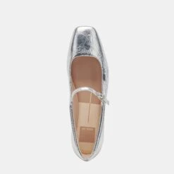 REYES BALLET FLATS SILVER DISTRESSED LEATHER(Reyes Flats Silver Distressed Leather) -Dolce Vita DOLCEVITA FLATS REYES SILVERDISTRESSEDLEATHER 6
