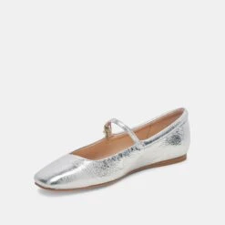 REYES BALLET FLATS SILVER DISTRESSED LEATHER(Reyes Flats Silver Distressed Leather) -Dolce Vita DOLCEVITA FLATS REYES SILVERDISTRESSEDLEATHER 8