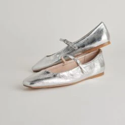 REYES BALLET FLATS SILVER DISTRESSED LEATHER(Reyes Flats Silver Distressed Leather)