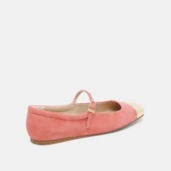 REYES TOE CAP BALLET FLATS CORAL SUEDE(Reyes Toe Cap Ballet Flats Coral Suede) 11 REYES TOE CAP BALLET FLATS CORAL SUEDE(Reyes Toe Cap Ballet Flats Coral Suede) -Dolce Vita DOLCEVITA FLATS REYES TOE CAP CORAL SUEDE 03