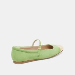 REYES TOE CAP BALLET FLATS LIME SUEDE(Reyes Toe Cap Ballet Flats Lime Suede) -Dolce Vita DOLCEVITA FLATS REYES TOE CAP LIME SUEDE 03