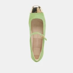 REYES TOE CAP BALLET FLATS LIME SUEDE(Reyes Toe Cap Ballet Flats Lime Suede) -Dolce Vita DOLCEVITA FLATS REYES TOE CAP LIME SUEDE 06