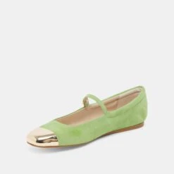 REYES TOE CAP BALLET FLATS LIME SUEDE(Reyes Toe Cap Ballet Flats Lime Suede) -Dolce Vita DOLCEVITA FLATS REYES TOE CAP LIME SUEDE 08
