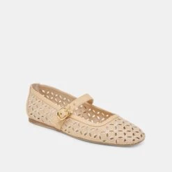 RODNI EYELET PERF BALLET FLATS LT NATURAL WOVEN RAFFIA(Rodni Eyelet Perf Ballet Flats Lt Natural Woven Raffia) -Dolce Vita DOLCEVITA FLATS RODNIEYELETPERF LTNATURALWOVENRAFFIA 01