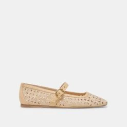 RODNI EYELET PERF BALLET FLATS LT NATURAL WOVEN RAFFIA(Rodni Eyelet Perf Ballet Flats Lt Natural Woven Raffia)