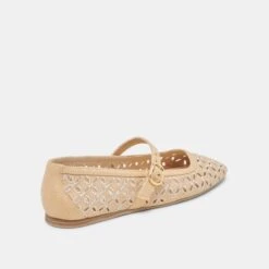 RODNI EYELET PERF BALLET FLATS LT NATURAL WOVEN RAFFIA(Rodni Eyelet Perf Ballet Flats Lt Natural Woven Raffia) -Dolce Vita DOLCEVITA FLATS RODNIEYELETPERF LTNATURALWOVENRAFFIA 03