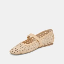 RODNI EYELET PERF BALLET FLATS LT NATURAL WOVEN RAFFIA(Rodni Eyelet Perf Ballet Flats Lt Natural Woven Raffia) -Dolce Vita DOLCEVITA FLATS RODNIEYELETPERF LTNATURALWOVENRAFFIA 08