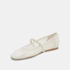 ROLLIN PEARL BALLET FLATS WHITE MESH(Rollin Pearl Ballet Flats White Mesh) -Dolce Vita DOLCEVITA FLATS ROLLINPEARL WHITEMESH 08