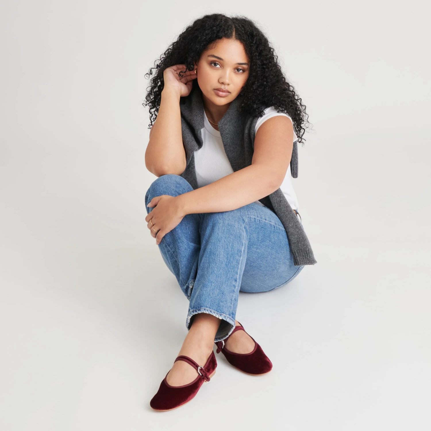 ROSLYN BALLET FLATS WINE VELVET(Roslyn Ballet Flats Wine Velvet) 2 ROSLYN BALLET FLATS WINE VELVET(Roslyn Ballet Flats Wine Velvet) - Image 2