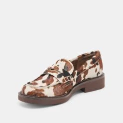 TIGGY LOAFERS COCOA TAURUS CALF HAIR(Tiggy Loafers Cocoa Taurus Calf Hair) -Dolce Vita DOLCEVITA FLATS TIGGY COCOA TAURUS CALFHAIR 09