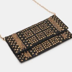 AMALFI CLUTCH BLACK GOLD BEADED(Amalfi Clutch Black Gold Beaded) 15 AMALFI CLUTCH BLACK GOLD BEADED(Amalfi Clutch Black Gold Beaded) -Dolce Vita DOLCEVITA HANDBAGS AMALFI G BLACKGOLD 06
