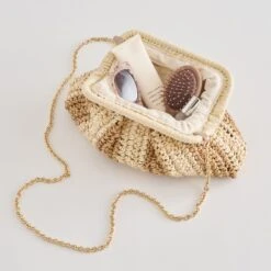 HYDRA CLUTCH NATURAL RAFFIA(Hydra Clutch Natural Raffia) 14 HYDRA CLUTCH NATURAL RAFFIA(Hydra Clutch Natural Raffia) -Dolce Vita DOLCEVITA HANDBAGS HYDRA NATURAL FLATLAY 2