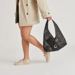 MISSIE TOTE BLACK RAFFIA MESH(Missie Tote Black Raffia Mesh) -Dolce Vita DOLCEVITA HANDBAGS MISSIE M BLACK 02 1