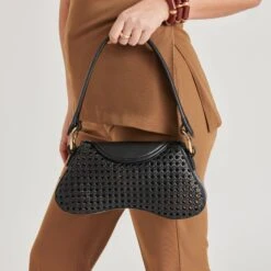 MOLENE SHOULDER BAG BLACK CANE(Molene Shoulder Bag Black Cane) -Dolce Vita DOLCEVITA HANDBAGS MOLENE BLACK 04 1