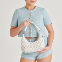 POSITANO SHOULDER BAG WHITE RAFFIA(Positano Shoulder Bag White Raffia) -Dolce Vita DOLCEVITA HANDBAGS POSITANO WHITE 02 4