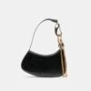 SILVIE SHOULDER BAG BLACK CROCO STELLA(Silvie Shoulder Bag Black Croco Stella)