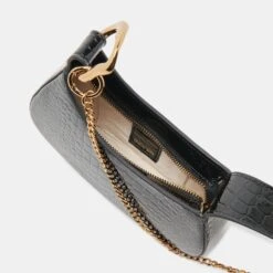 SILVIE SHOULDER BAG BLACK CROCO STELLA(Silvie Shoulder Bag Black Croco Stella) 15 SILVIE SHOULDER BAG BLACK CROCO STELLA(Silvie Shoulder Bag Black Croco Stella) -Dolce Vita DOLCEVITA HANDBAGS SILVIE BLACKCROCO DETAILS 3