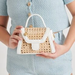 TROPEZ CROSSBODY WHITE NATURAL CANE(Tropez Crossbody White Natural Cane) -Dolce Vita DOLCEVITA HANDBAGS TROPEZ WHITE 01 2