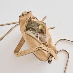 VERONA SHOULDER BAG BEIGE SUEDE(Verona Shoulder Bag Beige Suede) 19 VERONA SHOULDER BAG BEIGE SUEDE(Verona Shoulder Bag Beige Suede) -Dolce Vita DOLCEVITA HANDBAGS VERONA BEIGE FLATLAY