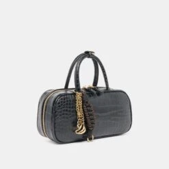 FLYN HANDBAG BLACK CROCO STELLA(Flyn Handbag Black Croco Stella) -Dolce Vita DOLCEVITA HANDBAG FLYN BLACKCROCPU 4