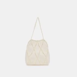 SERILDA PEARL HANDBAG IVORY SATIN(Serilda Handbag Ivory Satin)