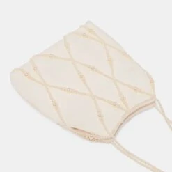 SERILDA PEARL HANDBAG IVORY SATIN(Serilda Handbag Ivory Satin) -Dolce Vita DOLCEVITA HANDBAG SERILDA IVORYSATIN 2copy