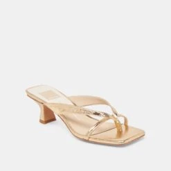 BREVEL HEELS GOLD DISTRESSED LEATHER(Brevel Heels Gold Distressed Leather) -Dolce Vita DOLCEVITA HEELS BREVEL GOLDDISTRESSEDLEATHER 01