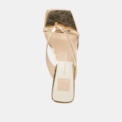BREVEL HEELS GOLD DISTRESSED LEATHER(Brevel Heels Gold Distressed Leather) -Dolce Vita DOLCEVITA HEELS BREVEL GOLDDISTRESSEDLEATHER 06