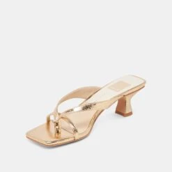 BREVEL HEELS GOLD DISTRESSED LEATHER(Brevel Heels Gold Distressed Leather) -Dolce Vita DOLCEVITA HEELS BREVEL GOLDDISTRESSEDLEATHER 08