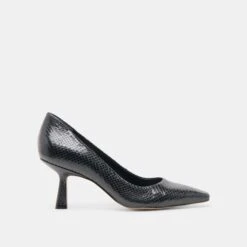BRIONA HEELS ONYX EMBOSSED LEATHER(Briona Heels Onyx Embossed Leather)