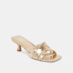 BRYANT HEELS GOLD DISTRESSED LEATHER(Bryant Heels Gold Distressed Leather) -Dolce Vita DOLCEVITA HEELS BRYANT GOLDDISTRESSEDLEATHER 01