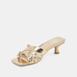 BRYANT HEELS GOLD DISTRESSED LEATHER(Bryant Heels Gold Distressed Leather) -Dolce Vita DOLCEVITA HEELS BRYANT GOLDDISTRESSEDLEATHER 08