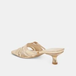 BRYANT HEELS GOLD DISTRESSED LEATHER(Bryant Heels Gold Distressed Leather) -Dolce Vita DOLCEVITA HEELS BRYANT GOLDDISTRESSEDLEATHER 09