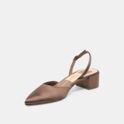 CAREL HEELS DK BROWN SATIN(Carel Heels Dk Brown Satin) -Dolce Vita DOLCEVITA HEELS CAREL DKBROWN SATIN 09