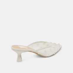 CLARA PEARL HEELS TRUE WHITE DAISY MESH(Clara Pearl Heels True White Daisy Mesh) -Dolce Vita DOLCEVITA HEELS CLARAPEARL TRUEWHITEDAISYMESH 03