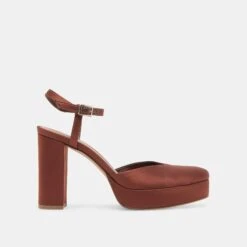 CLAUD HEELS CHOCOLATE SATIN(Claud Heels Chocolate Satin)