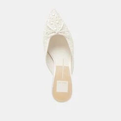CLAYTN PEARL HEELS TRUE WHITE SATIN(Claytn Pearl Heels True White Satin) -Dolce Vita DOLCEVITA HEELS CLAYTNPEARL TRUEWHITESATIN 06