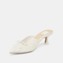 CLAYTN PEARL HEELS TRUE WHITE SATIN(Claytn Pearl Heels True White Satin) -Dolce Vita DOLCEVITA HEELS CLAYTNPEARL TRUEWHITESATIN 08